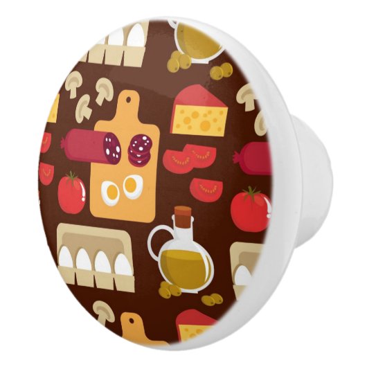 Pizza-Muster Keramikknauf (Rechts)