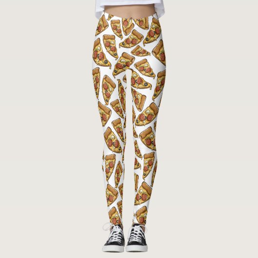 Pizza-Muster-Leggings Leggings (Vorderseite)