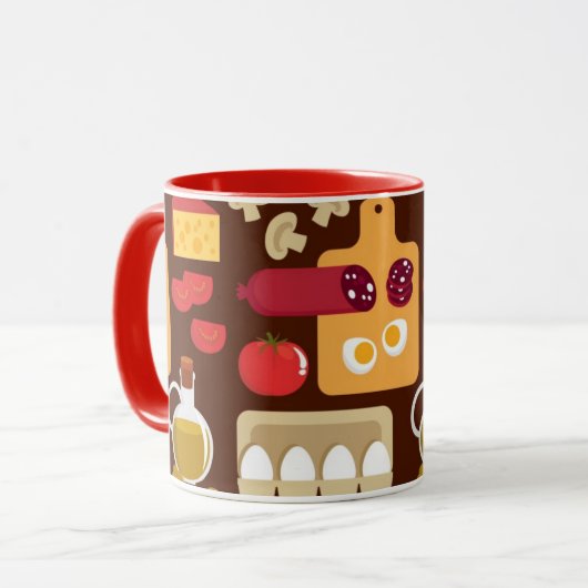Pizza-Muster Tasse (Vorderseite Links)