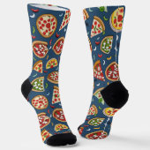 Pizza-Muster Unisex-Crew-Socke Socken (Gewinkelt)