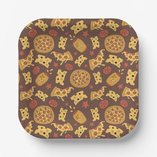 Pizza-Musterpapier-Teller Pappteller (Vorderseite)