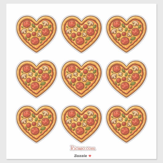 Pizza my Heart Aufkleber (Blatt)
