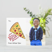Pizza My Heart Foto Valentinstag Feiertagskarte (Stehend Vorderseite)