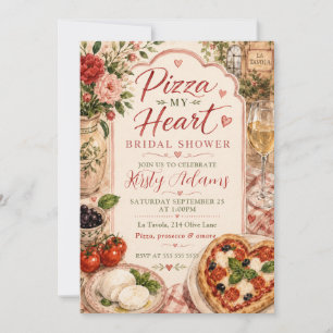 Pizza My Heart Junggesellinnenabschied Einladung
