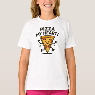 Pizza My Heart Lustige Glückliche Pizza Grafik T-Shirt