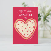 Pizza My Heart Pizza Klasse Valentine Einladung (Stehend Vorderseite)
