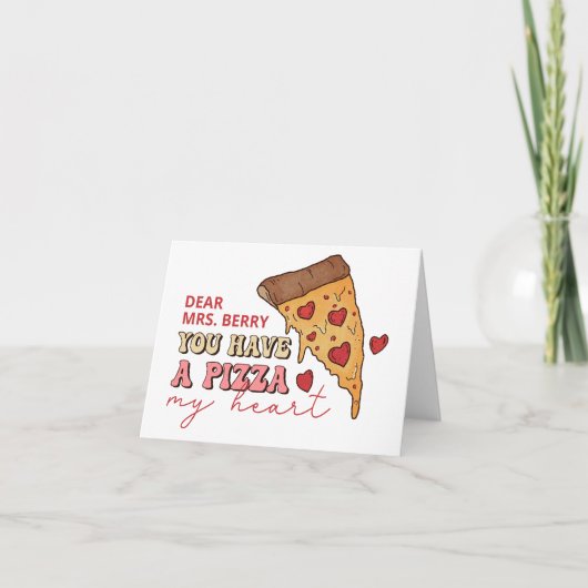 Pizza My Heart Valentine Card Dankeskarte (Vorderseite)