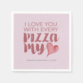 Pizza My Heart Valentine's Themed Serviette