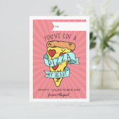 Pizza My Heart Valentinstag Card Einladung (Stehend Vorderseite)