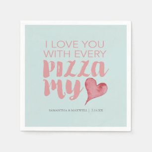 Pizza My Heart Valentinstag-Thema Serviette