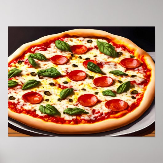 Pizza nah-up Fotografie Poster (Vorne)