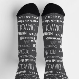 Pizza Names Italian Food Gemustert Koch Socken