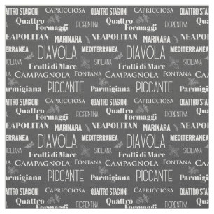 Pizza Names Typographic Italian Kitchen Koch Stoff
