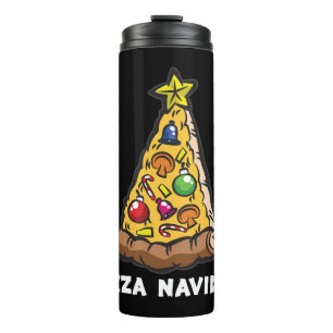 PIZZA NAVIDAD Spaß Thermosbecher