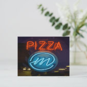 Pizza Neon Sign Postkarte (Stehend Vorderseite)