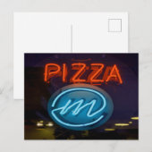Pizza Neon Sign Postkarte (Vorne/Hinten)