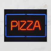 PIZZA Neon Sign Postkarte (Vorderseite)