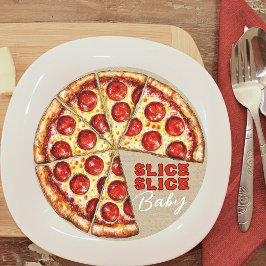Pizza Neutral Slice Slice Baby Dusche Einladung