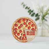 Pizza Neutral Slice Slice Baby Dusche Einladung (Stehend Vorderseite)