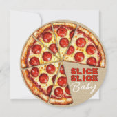 Pizza Neutral Slice Slice Baby Dusche Einladung (Vorderseite)