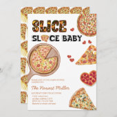 Pizza | Neutrale Babydusche für Geschlechter Einladung (Vorne/Hinten)