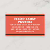 Pizza nicht Krieg Visitenkarte (Rückseite)