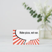 Pizza nicht Krieg Visitenkarte (Stehend Vorderseite)