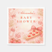 Pizza Night Baby Shower Serviette (Vorderseite)