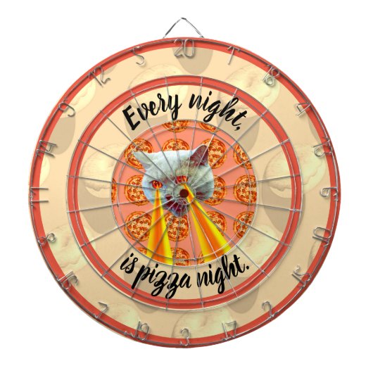Pizza Night Cat Dart Board Dartscheibe (vorne)