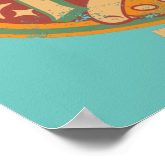 Pizza Night-fun-Logo erschüttert Poster (Ecke)