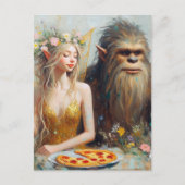 Pizza Night mit Sasquatch und der Fairy Postkarte (Vorderseite)