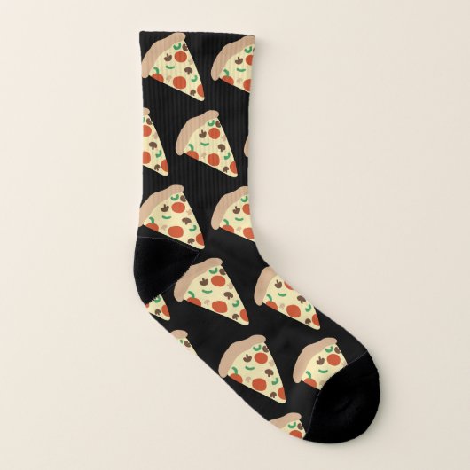 Pizza Night Pattern Fun Socken (Links - Innen)