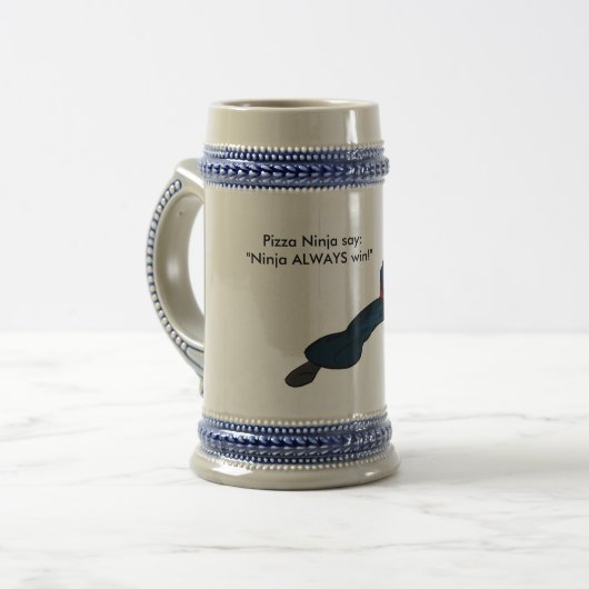 Pizza Ninja Stein Bierglas (Vorderseite Links)