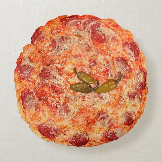 Pizza Novelty Rundes Kissen (Vorderseite)