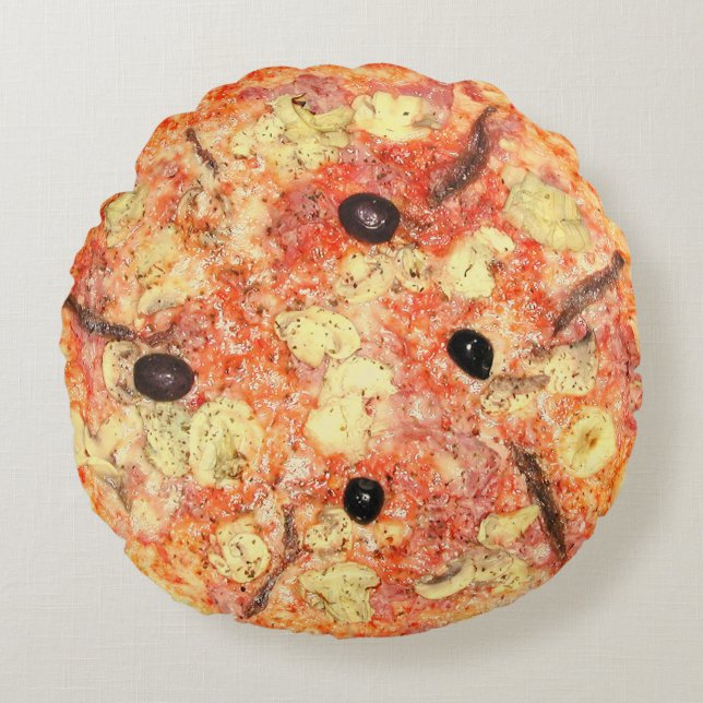 Pizza Novelty Rundes Kissen (Vorderseite)