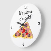 Pizza O'Clock Spaß Food Grafik Große Wanduhr (Winkel)