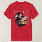 Pizza of Death Pie bis ich Grim Sensenmann Pizza D T-Shirt (Design vorne)