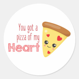 Pizza Of My Heart Runder Aufkleber