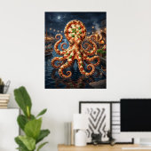 Pizza Oktopus Hafen Poster (Heimbüro)