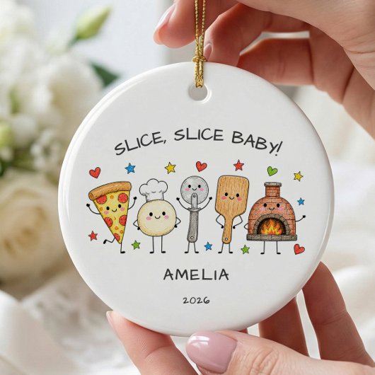 Pizza-Ornament 'Slice Slice Baby' Keramik Ornament