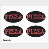 Pizza Oval Sticker (Blatt)