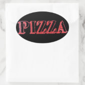 Pizza Oval Sticker (Tasche)