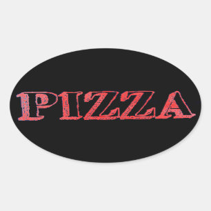 Pizza Oval Sticker