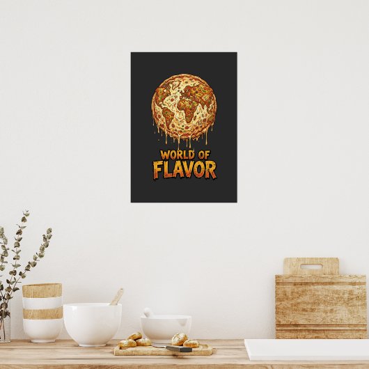 Pizza Overload Planet Poster (Küche)