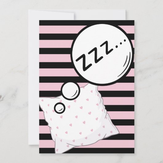 Pizza & Pajamas Sleepover Geburtstag Einladung (Rückseite)