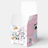 Pizza & Pajamas Sleepover Geburtstag Personalisier Geschenkschachtel (Geöffnet)