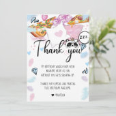 Pizza & Pajamas Slumber Party Dankeskarte (Stehend Vorderseite)