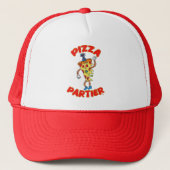 Pizza Partier Funny Cartoon Slice Design Truckerkappe (Vorderseite)