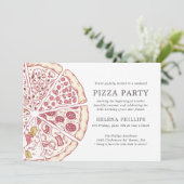 Pizza Party 25. Geburtstag | Einladung gestrichen (Stehend Vorderseite)