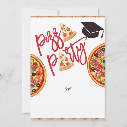 Pizza Party Abschluss Einladung (Rückseite)